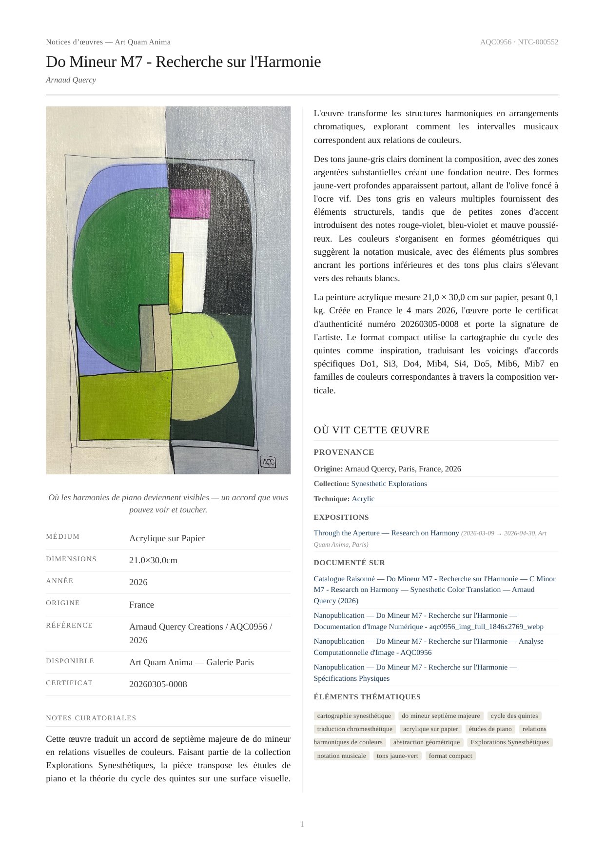 Do Mineur M7 - Recherche sur l'Harmonie
