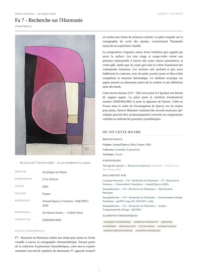 Fa 7 - Recherche sur l'Harmonie
