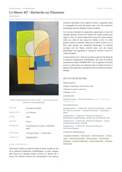 La Mineur M7 - Recherche sur l'Harmonie