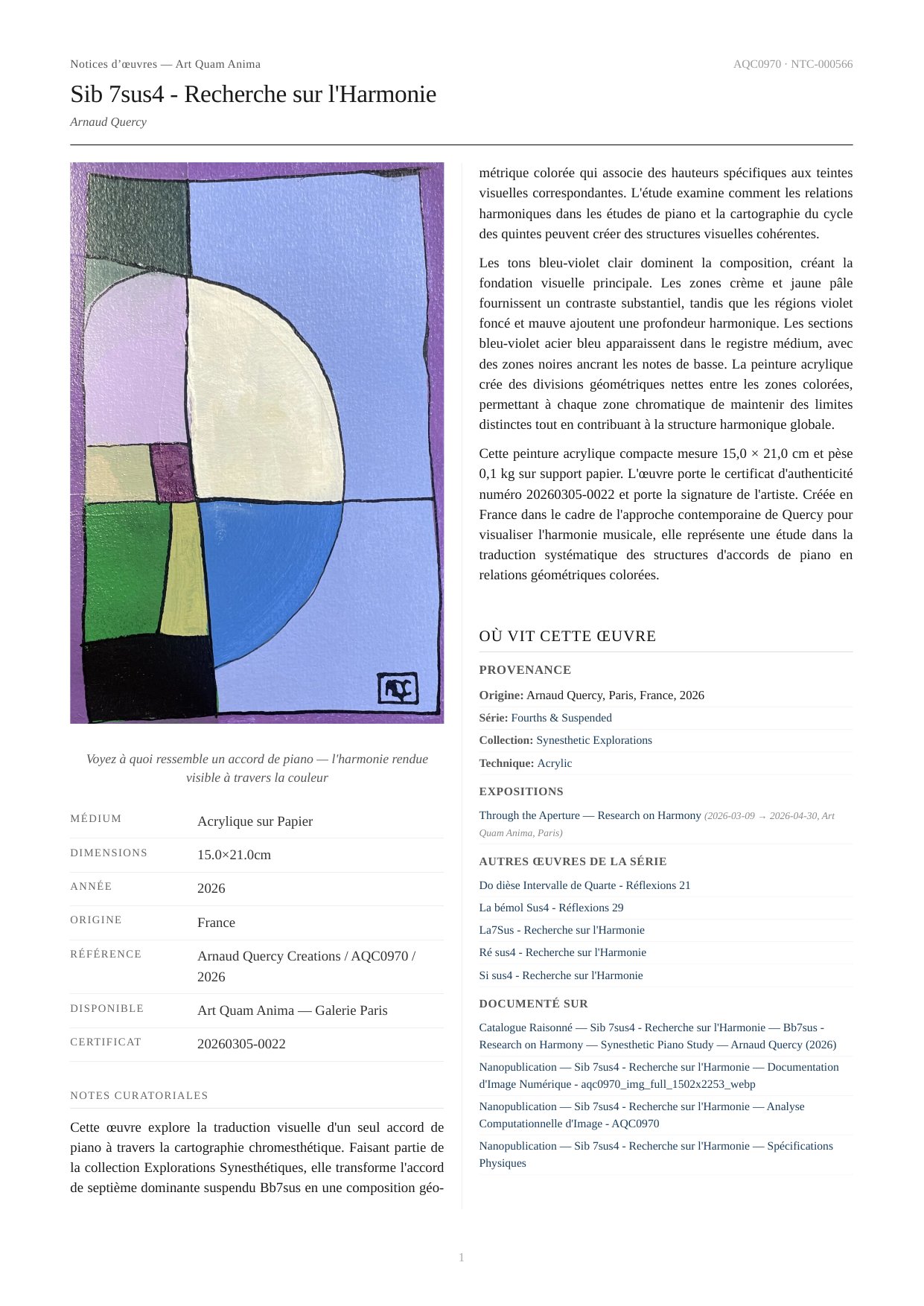 Sib 7sus4 - Recherche sur l'Harmonie