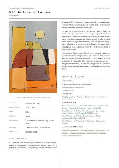 Sol 7 - Recherche sur l'Harmonie