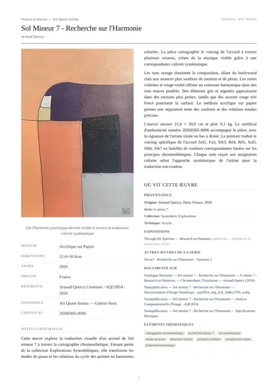 Sol Mineur 7 - Recherche sur l'Harmonie