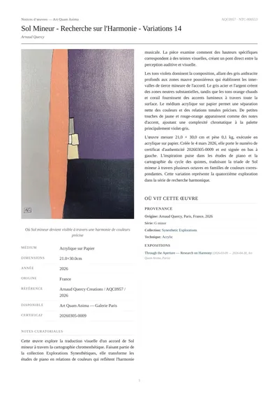 Sol Mineur - Recherche sur l'Harmonie - Variations 14