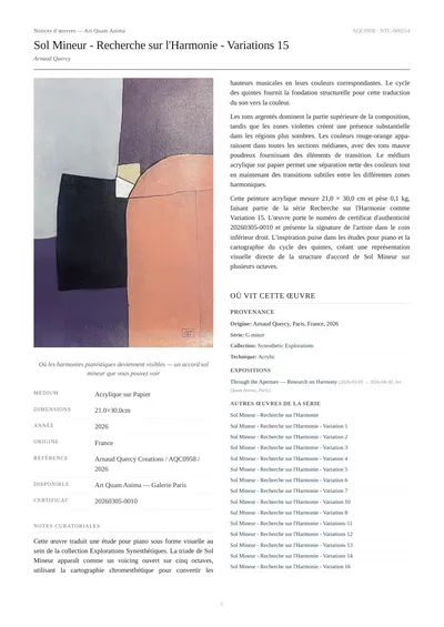 Sol Mineur - Recherche sur l'Harmonie - Variations 15