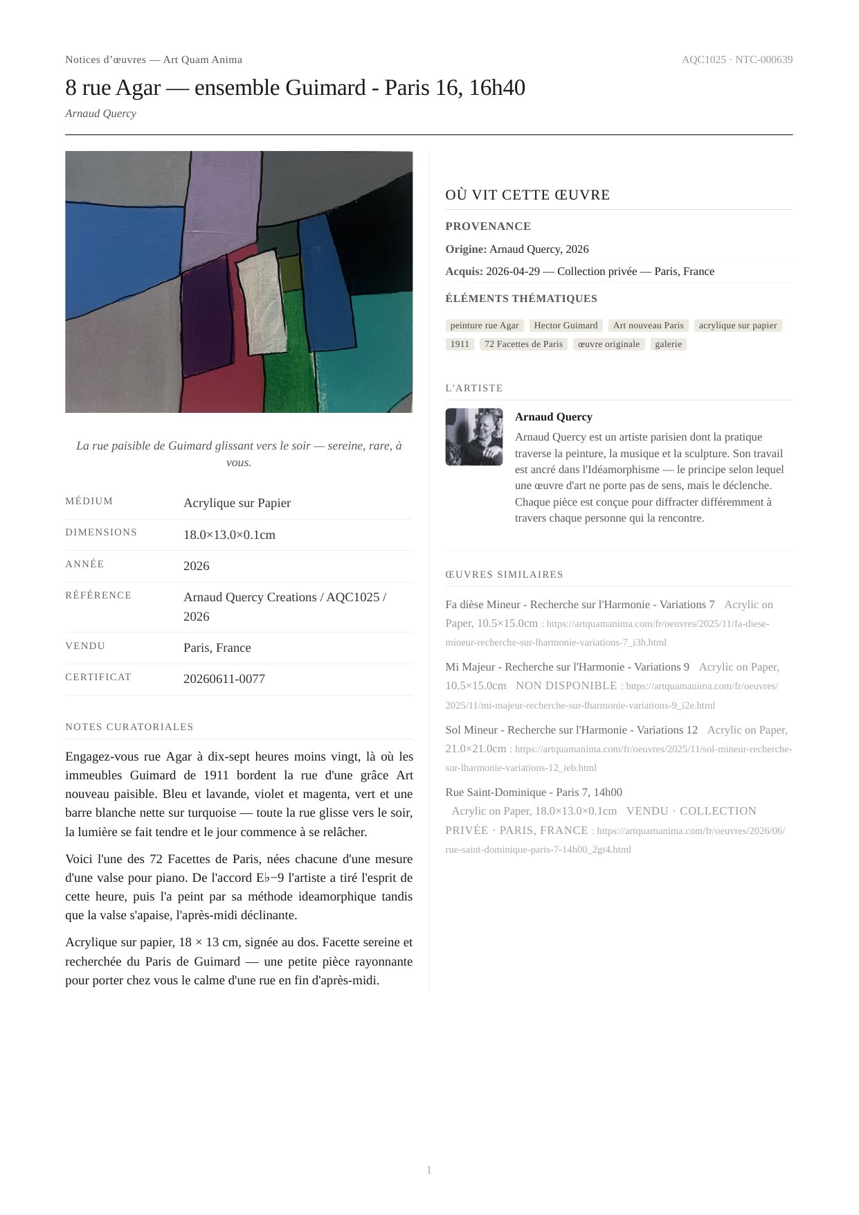 8 rue Agar — ensemble Guimard - Paris 16, 16h40