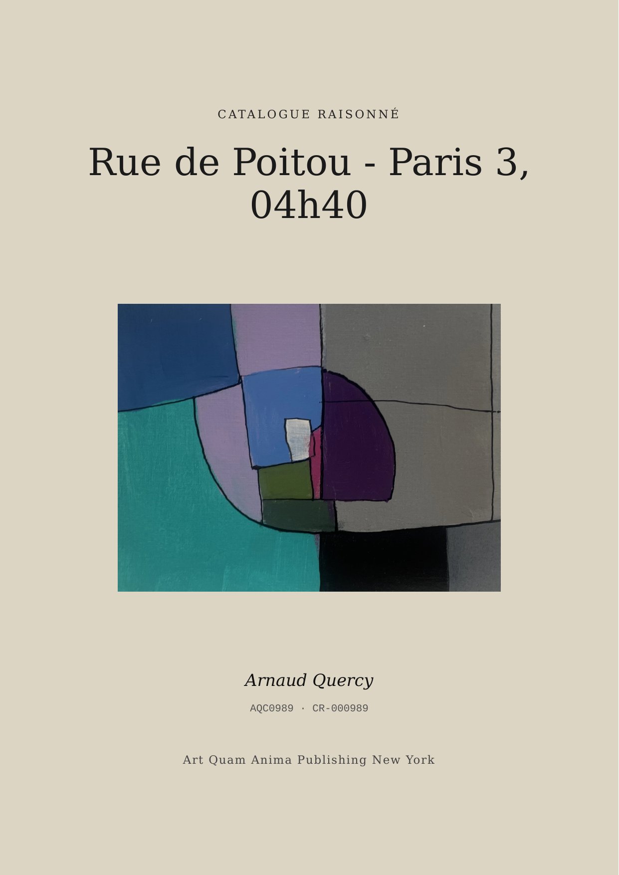 Rue de Poitou - Paris 3, 04h40