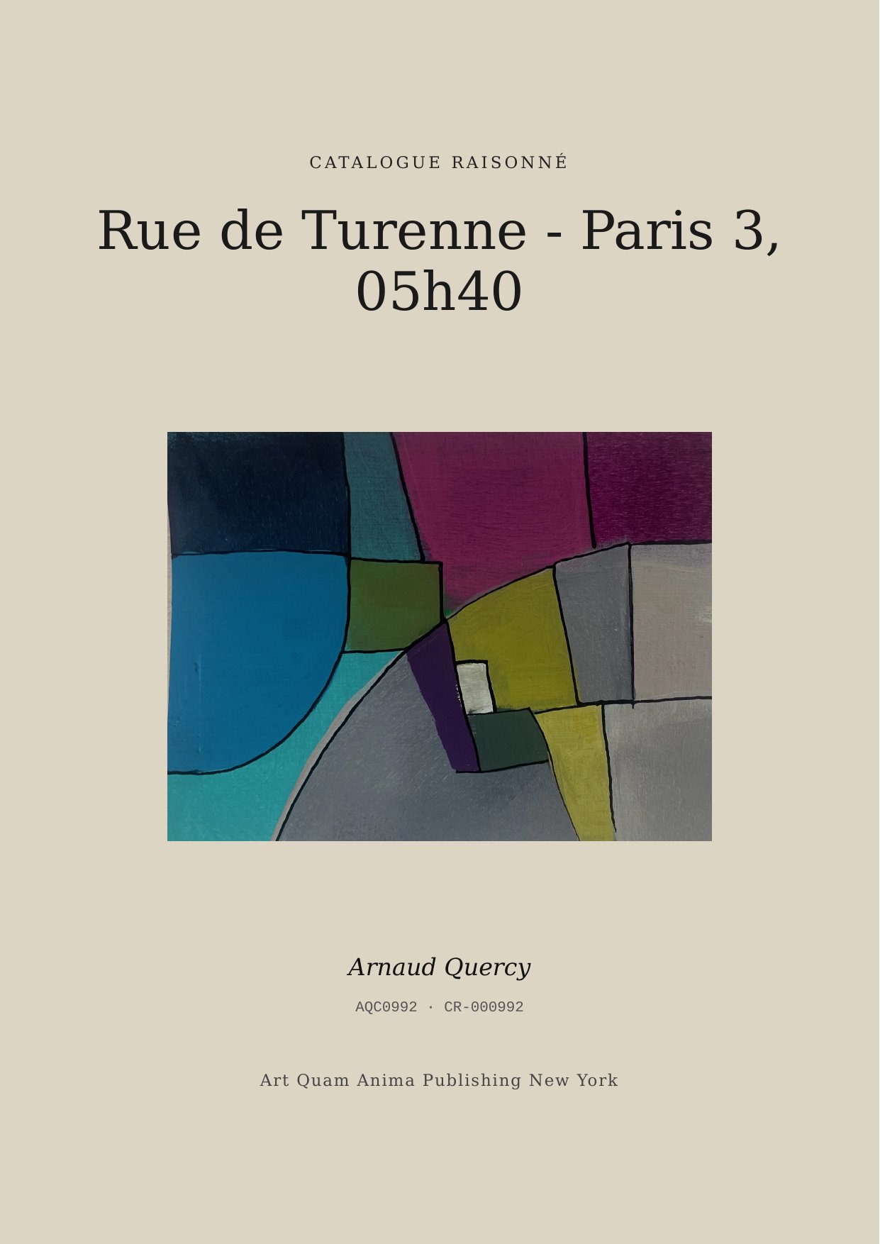 Rue de Turenne - Paris 3, 05h40
