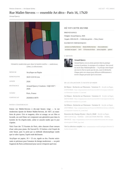 Rue Mallet-Stevens — ensemble Art déco - Paris 16, 17h20