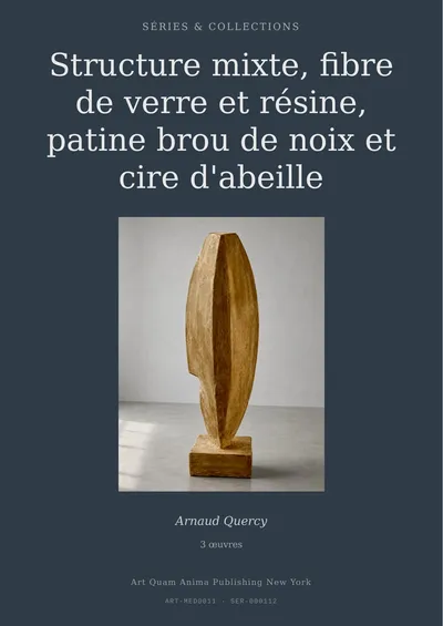 Structure mixte, fibre de verre et résine, patine brou de noix et cire d'abeille