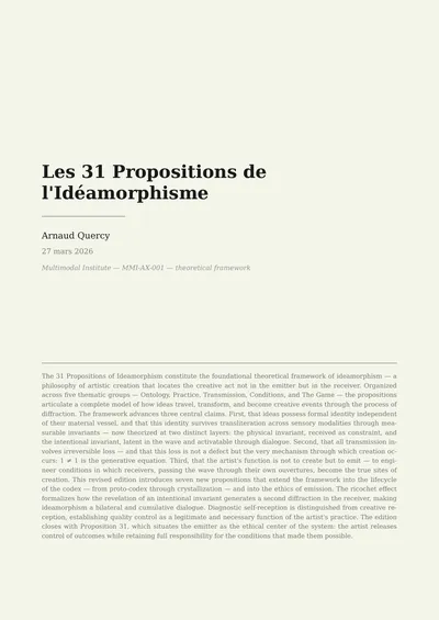 Les 31 Propositions de l'Idéamorphisme