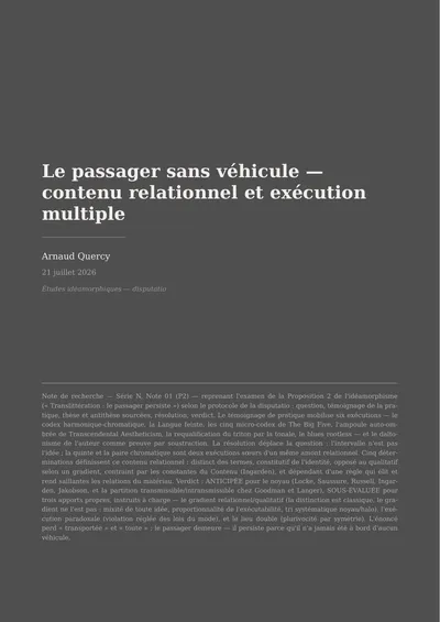 The Passenger Without a Vehicle — Relational Content and Multiple Execution