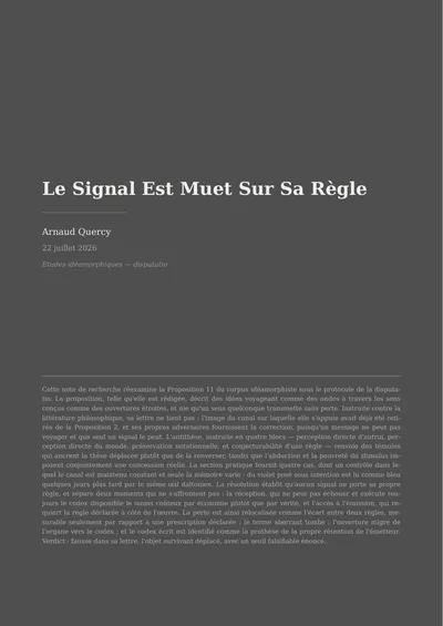 The Signal Is Mute About Its Rule