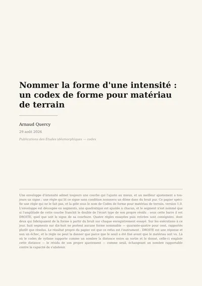 Naming the Shape of a Loudness: A Form Codex for Field Material